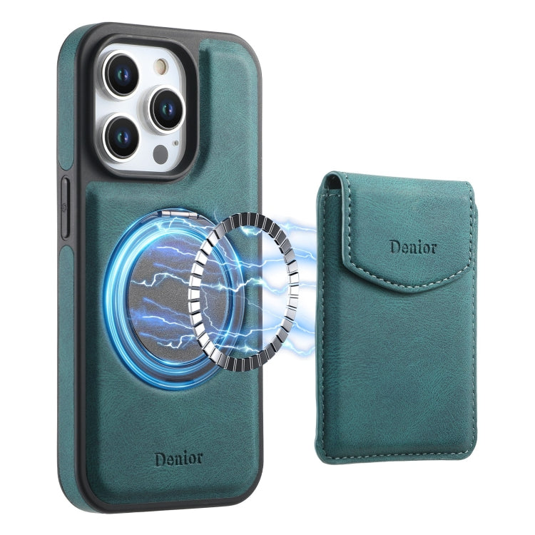 For iPhone 13 Pro Max Denior D20 Skin Feel MagSafe Holder Detachable Card Slot Phone Case(Blue) - iPhone 13 Pro Max Cases by Denior | Online Shopping UK | buy2fix