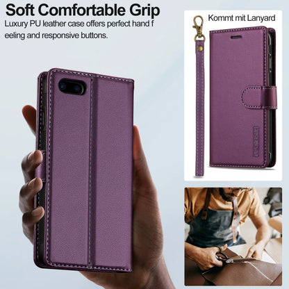 For iPhone 7 Plus / 8 Plus LC.IMEEKE L2 Series Detachable Magsafe PU Phone Case with Lanyard(Purple) - More iPhone Cases by LC.IMEEKE | Online Shopping UK | buy2fix