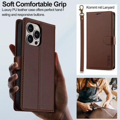 For iPhone 13 Pro Max LC.IMEEKE L2 Series Detachable Magsafe PU Phone Case with Lanyard(Brown) - iPhone 13 Pro Max Cases by LC.IMEEKE | Online Shopping UK | buy2fix