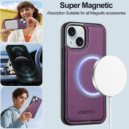 For iPhone 13 LC.IMEEKE L2 Series Detachable Magsafe PU Phone Case with Lanyard(Purple) - iPhone 13 Cases by LC.IMEEKE | Online Shopping UK | buy2fix