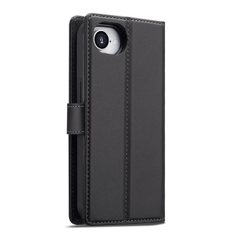 For iPhone 16e LC.IMEEKE L2 Series Detachable Magsafe PU Phone Case with Lanyard(Black) - iPhone 16e Cases by LC.IMEEKE | Online Shopping UK | buy2fix