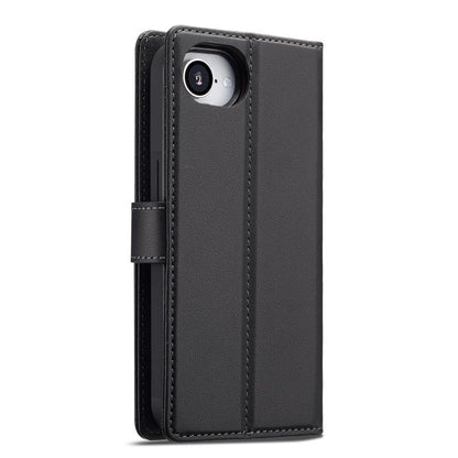 For iPhone 16e LC.IMEEKE L2 Series Detachable Magsafe PU Phone Case with Lanyard(Black) - iPhone 16e Cases by LC.IMEEKE | Online Shopping UK | buy2fix