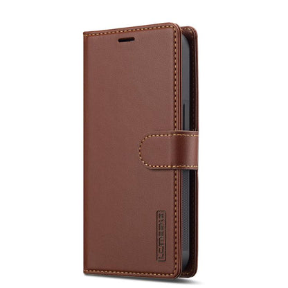 For iPhone 16e LC.IMEEKE L2 Series Detachable Magsafe PU Phone Case with Lanyard(Brown) - iPhone 16e Cases by LC.IMEEKE | Online Shopping UK | buy2fix