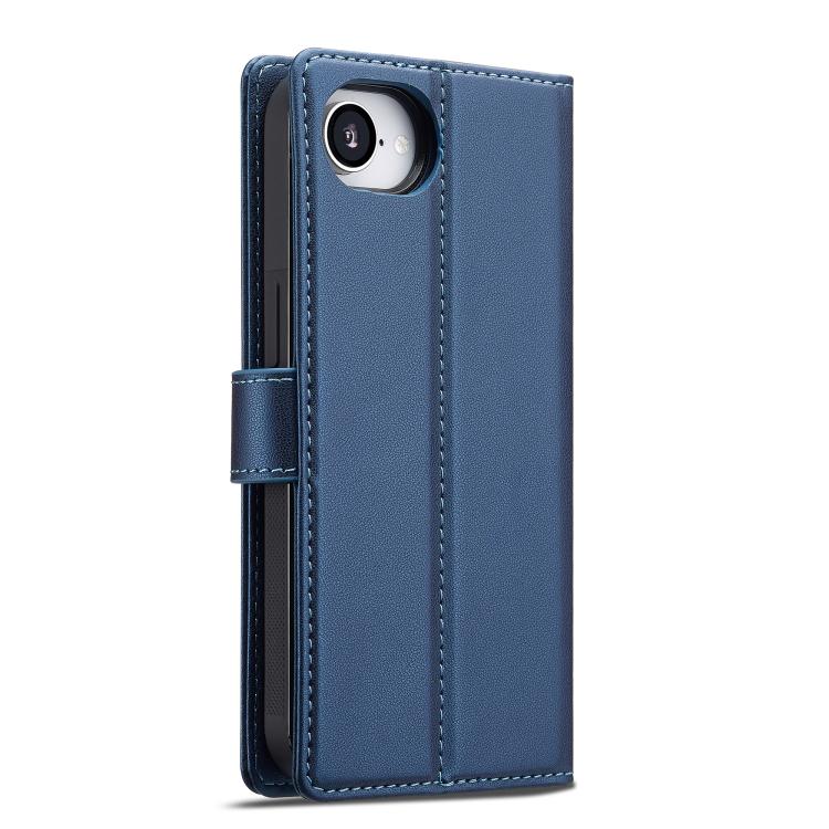 For iPhone 16e LC.IMEEKE L2 Series Detachable Magsafe PU Phone Case with Lanyard(Blue) - iPhone 16e Cases by LC.IMEEKE | Online Shopping UK | buy2fix