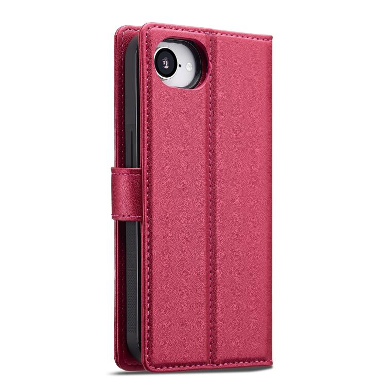 For iPhone 16e LC.IMEEKE L2 Series Detachable Magsafe PU Phone Case with Lanyard(Red) - iPhone 16e Cases by LC.IMEEKE | Online Shopping UK | buy2fix