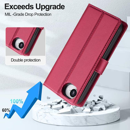 For iPhone 16e LC.IMEEKE L2 Series Detachable Magsafe PU Phone Case with Lanyard(Red) - iPhone 16e Cases by LC.IMEEKE | Online Shopping UK | buy2fix