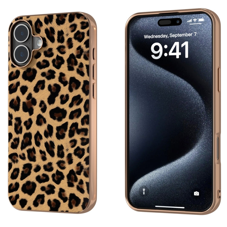 For iPhone 16 Plus Nano Plating Leopard Print Phone Case(Gold) - iPhone 16 Plus Cases by buy2fix | Online Shopping UK | buy2fix