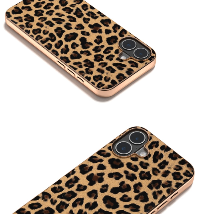 For iPhone 16 Plus Nano Plating Leopard Print Phone Case(Gold) - iPhone 16 Plus Cases by buy2fix | Online Shopping UK | buy2fix