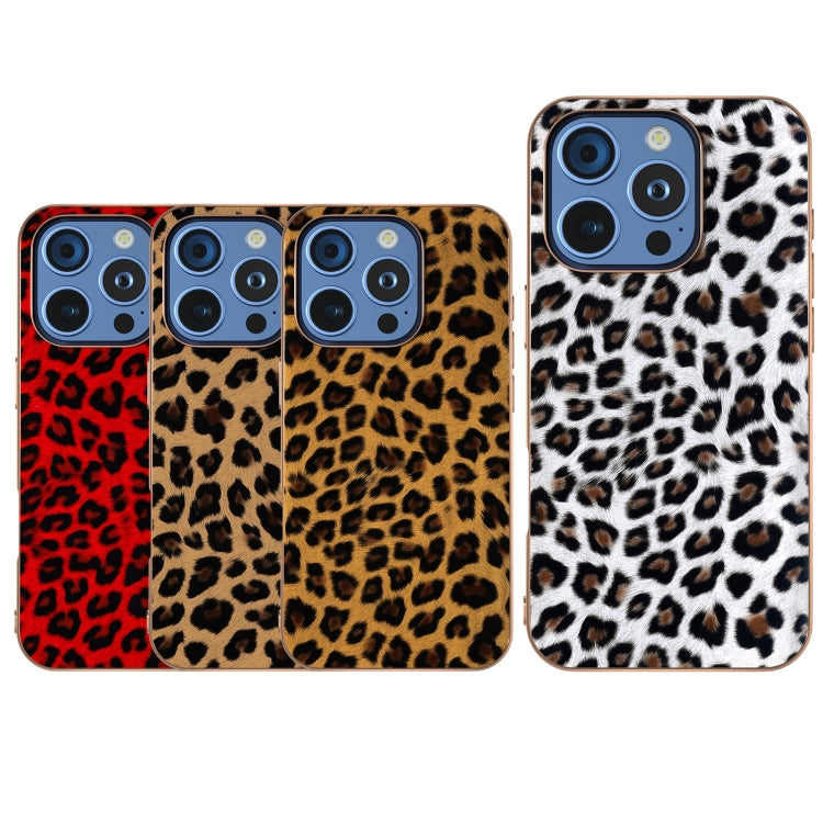 For iPhone 16 Pro Max Nano Plating Leopard Print Phone Case(Red) - iPhone 16 Pro Max Cases by buy2fix | Online Shopping UK | buy2fix