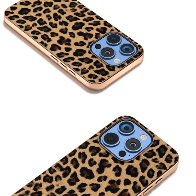 For iPhone 16 Pro Max Nano Plating Leopard Print Phone Case(Gold) - iPhone 16 Pro Max Cases by buy2fix | Online Shopping UK | buy2fix