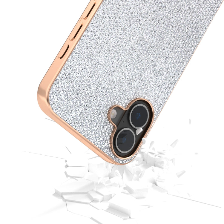 For iPhone 16 Plus Nano Plating Diamond Texture Phone Case(Silver) - iPhone 16 Plus Cases by buy2fix | Online Shopping UK | buy2fix