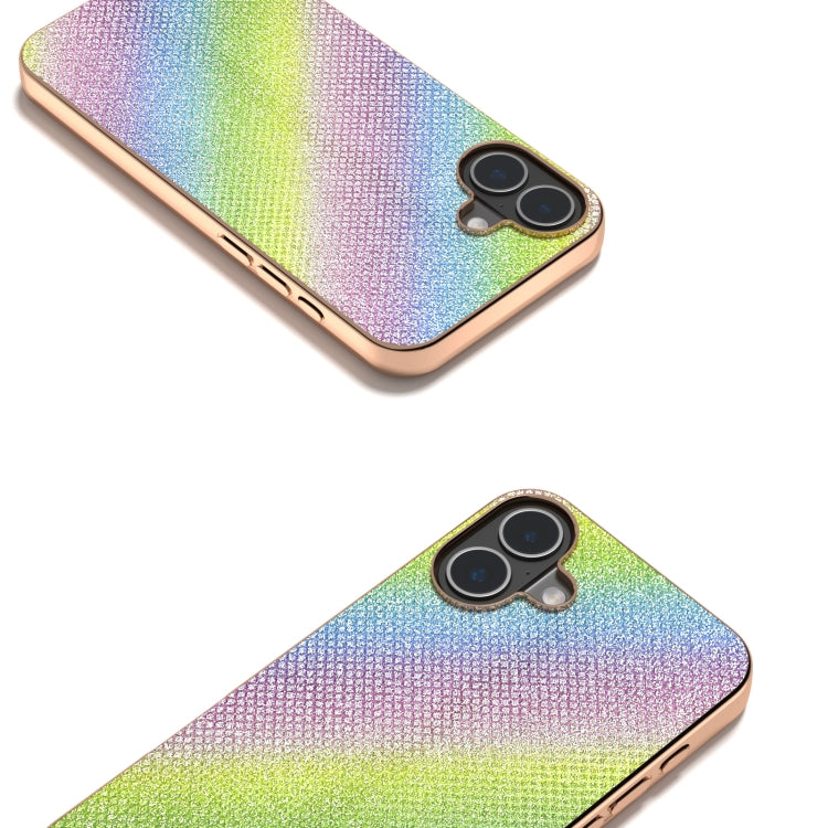 For iPhone 16 Plus Nano Plating Diamond Texture Phone Case(Rainbow) - iPhone 16 Plus Cases by buy2fix | Online Shopping UK | buy2fix