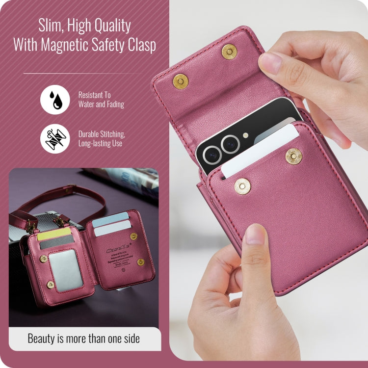 For Samsung Z Flip Series CaseMe Me50 Mini Lanyard Universal Bag(Wine Red) - Galaxy Z Flip6 5G Cases by CaseMe | Online Shopping UK | buy2fix