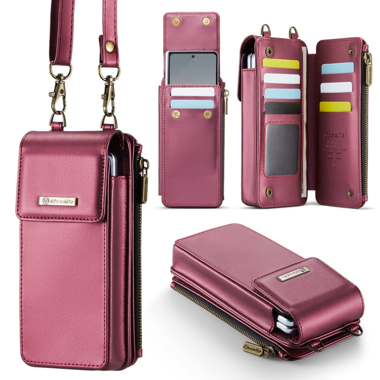 For Samsung Z Fold Series CaseMe Me50 Mini Lanyard Universal Bag(Wine Red) - Galaxy Z Fold6 5G Cases by CaseMe | Online Shopping UK | buy2fix