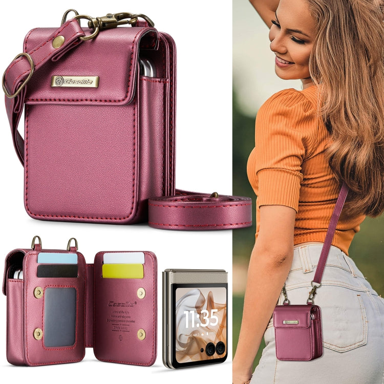For Motorola Razr Series CaseMe Me50 Mini Lanyard Universal Bag(Wine Red) by CaseMe