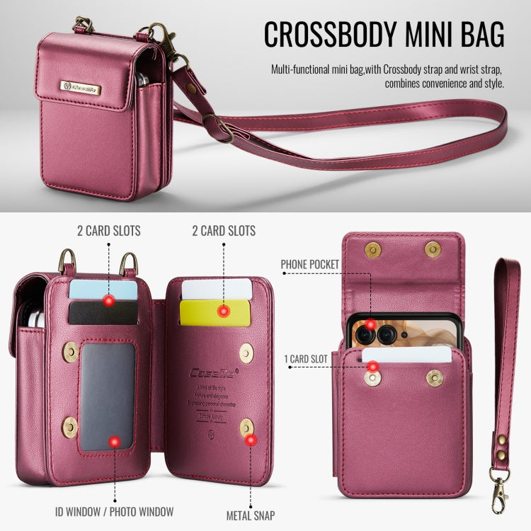 For Motorola Razr Series CaseMe Me50 Mini Lanyard Universal Bag(Wine Red) by CaseMe
