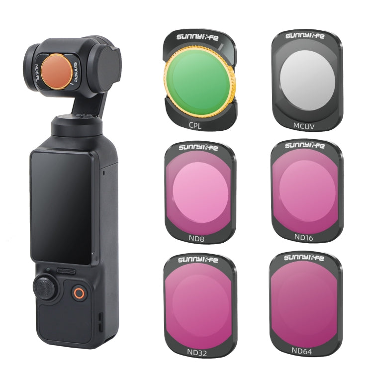 For DJI Osmo Pocket 3 Sunnylife Camera Lens Filter, Filter:6 in 1 UV CPL ND8-64 - Lens Accessories by Sunnylife | Online Shopping UK | buy2fix