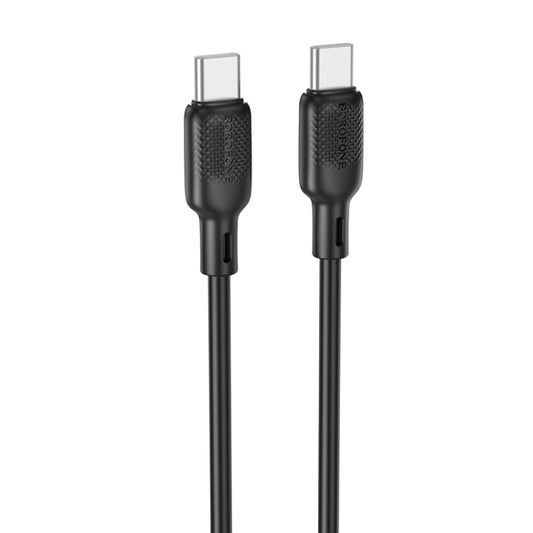 BOROFONE BX113 60W USB-C / Type-C to Type-C Silicone Charging Data Cable, Length:2m(Black) - USB-C & Type-C Cable by Borofone | Online Shopping UK | buy2fix