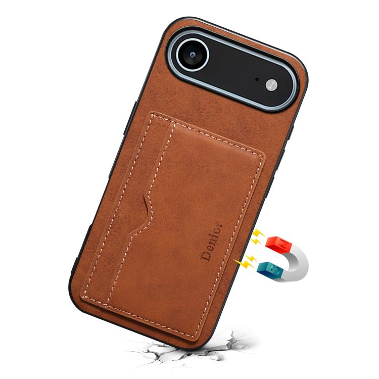 For iPhone Air Denior D08 PU Single Card Slot Holder Phone Case(Brown) - iPhone Air Cases by Denior | Online Shopping UK | buy2fix
