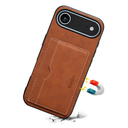 For iPhone Air Denior D08 PU Single Card Slot Holder Phone Case(Brown) - iPhone Air Cases by Denior | Online Shopping UK | buy2fix