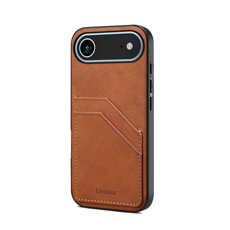For iPhone Air Denior D09 PU Dual Card Slot Back Cover Phone Case(Brown) - iPhone Air Cases by Denior | Online Shopping UK | buy2fix