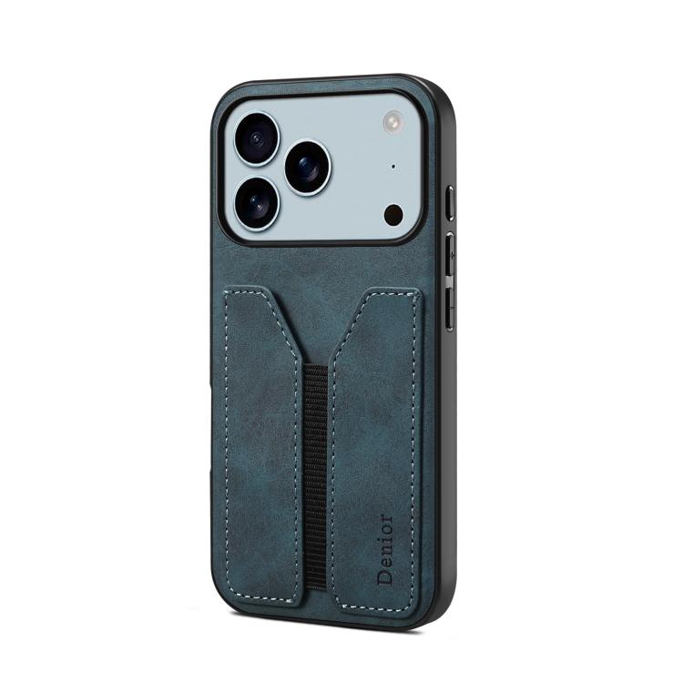 For iPhone 17 Pro Max Denior D07 DV Elastic Card Slot PU Back Cover Phone Case(Blue) - iPhone 17 Pro Max Cases by Denior | Online Shopping UK | buy2fix