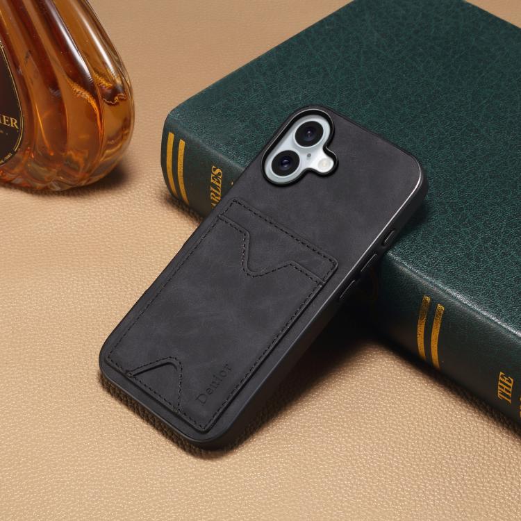 For iPhone 17 Denior D06 PU Back Cover Card Slot Holder Phone Case(Black) - iPhone 17 Cases by Denior | Online Shopping UK | buy2fix