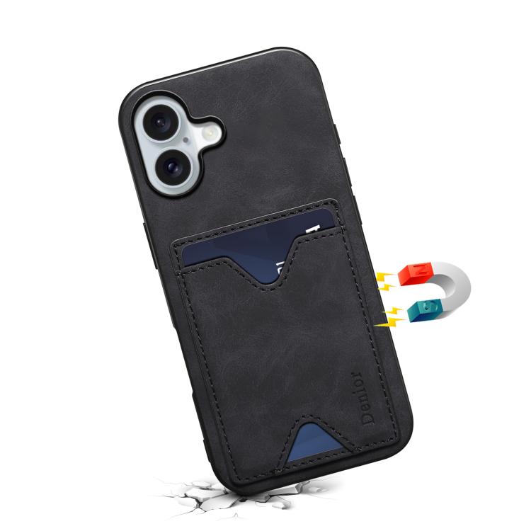 For iPhone 17 Denior D06 PU Back Cover Card Slot Holder Phone Case(Black) - iPhone 17 Cases by Denior | Online Shopping UK | buy2fix