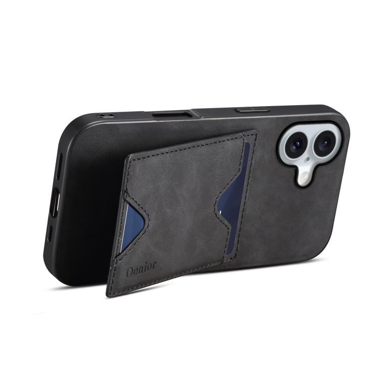 For iPhone 17 Denior D06 PU Back Cover Card Slot Holder Phone Case(Black) - iPhone 17 Cases by Denior | Online Shopping UK | buy2fix