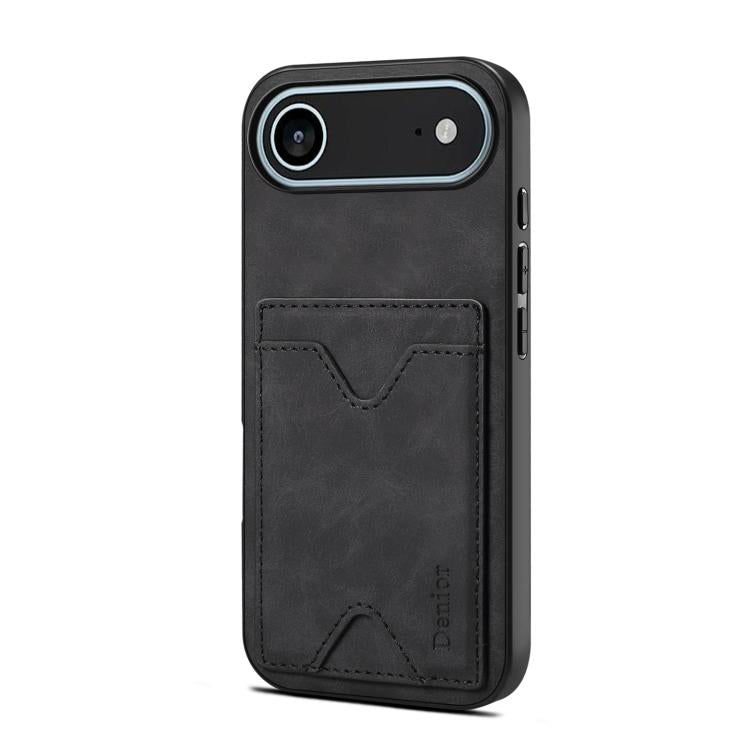 For iPhone Air Denior D06 PU Back Cover Card Slot Holder Phone Case(Black) - iPhone Air Cases by Denior | Online Shopping UK | buy2fix