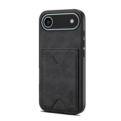 For iPhone Air Denior D06 PU Back Cover Card Slot Holder Phone Case(Black) - iPhone Air Cases by Denior | Online Shopping UK | buy2fix