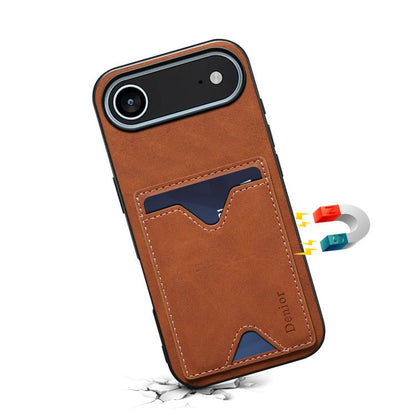 For iPhone Air Denior D06 PU Back Cover Card Slot Holder Phone Case(Brown) - iPhone Air Cases by Denior | Online Shopping UK | buy2fix
