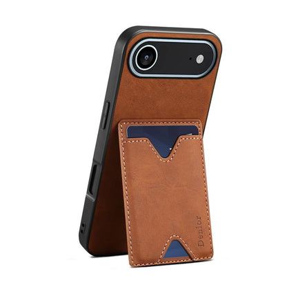 For iPhone Air Denior D06 PU Back Cover Card Slot Holder Phone Case(Brown) - iPhone Air Cases by Denior | Online Shopping UK | buy2fix