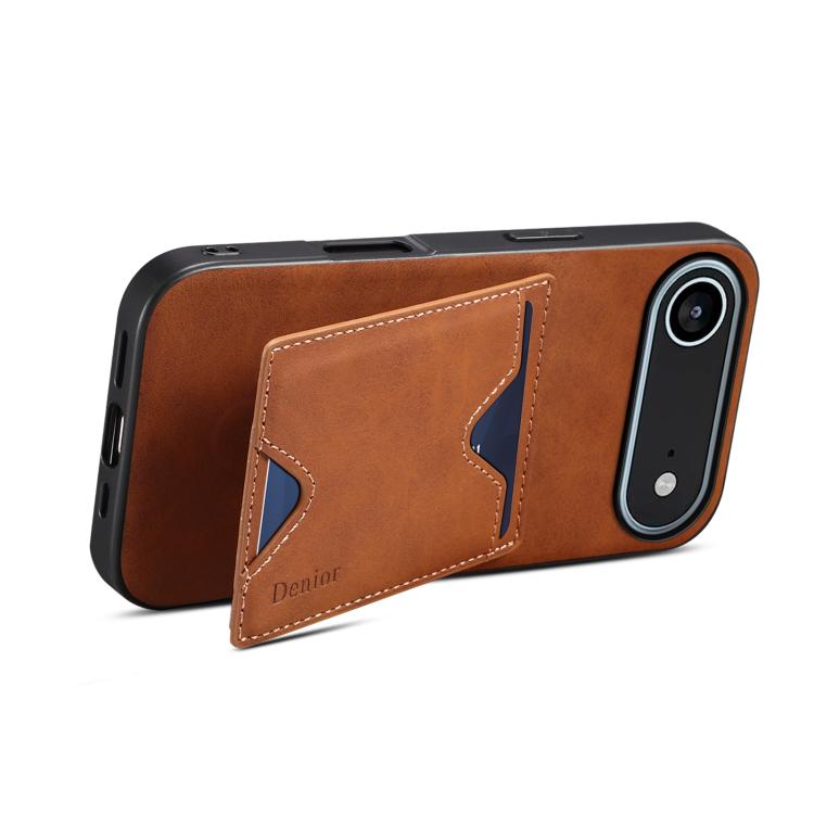 For iPhone Air Denior D06 PU Back Cover Card Slot Holder Phone Case(Brown) - iPhone Air Cases by Denior | Online Shopping UK | buy2fix
