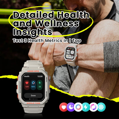 Zeblaze Ares GPS Rugged GPS Smart Watch, Support Heart Rate / Pulse Ox Blood Oxygen(Moon White) - Smart Watches by Zeblaze | Online Shopping UK | buy2fix