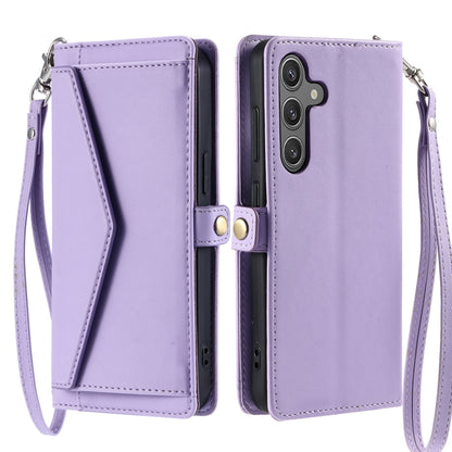 For Samsung Galaxy S25+ 5G Wallet Multi-card Slot Leather Phone Case with Lanyard(Purple) by buy2fix