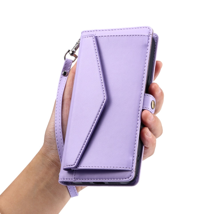 For Samsung Galaxy S25+ 5G Wallet Multi-card Slot Leather Phone Case with Lanyard(Purple) by buy2fix