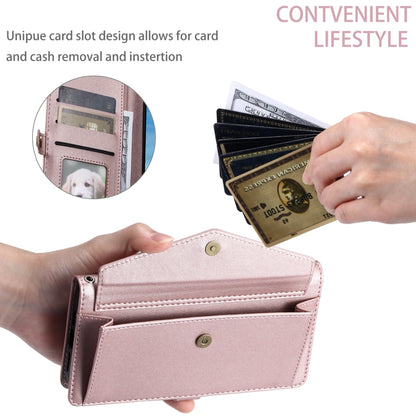 For Samsung Galaxy S25 Ultra 5G Wallet Multi-card Slot Leather Phone Case with Lanyard(Rose Gold) by buy2fix