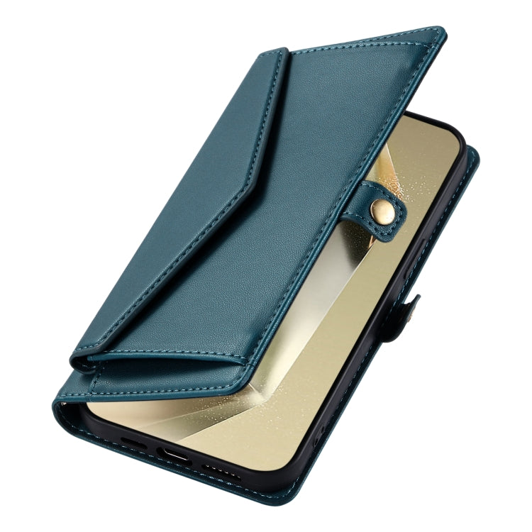 For Samsung Galaxy S25 Ultra 5G Wallet Multi-card Slot Leather Phone Case with Lanyard(Green) - Galaxy S25 Ultra 5G Cases by buy2fix | Online Shopping UK | buy2fix