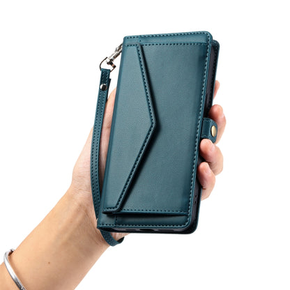 For Samsung Galaxy S25 Ultra 5G Wallet Multi-card Slot Leather Phone Case with Lanyard(Green) - Galaxy S25 Ultra 5G Cases by buy2fix | Online Shopping UK | buy2fix