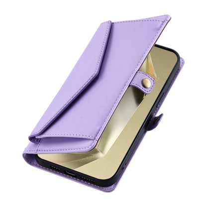 For Samsung Galaxy S25 Ultra 5G Wallet Multi-card Slot Leather Phone Case with Lanyard(Purple) - Galaxy S25 Ultra 5G Cases by buy2fix | Online Shopping UK | buy2fix