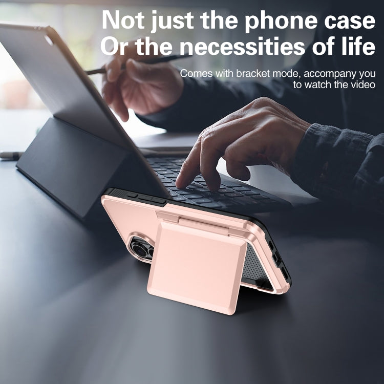 For iPhone 16 Plus Card Slot Holder Phone Case(Rose Gold) - iPhone 16 Plus Cases by buy2fix | Online Shopping UK | buy2fix