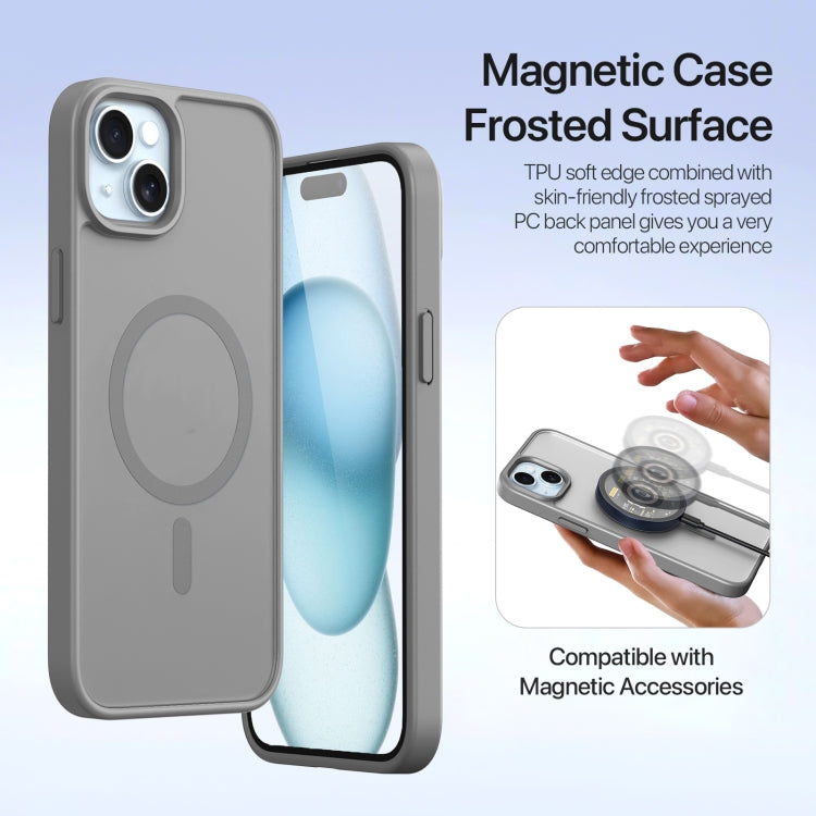 For iPhone 15 Plus DUX DUCIS Lawa Series 2 in 1 Wallet Zipper Detachable MagSafe Phone Case with Lanyard(Grey) by DUX DUCIS