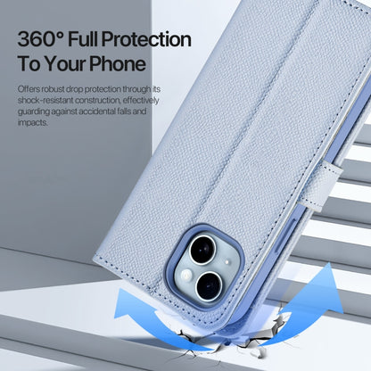 For iPhone 15 Plus DUX DUCIS Lawa Series 2 in 1 Wallet Zipper Detachable MagSafe Phone Case with Lanyard(Light Blue) by DUX DUCIS