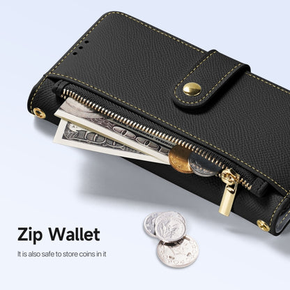 For iPhone 15 DUX DUCIS Lawa Series 2 in 1 Wallet Zipper Detachable MagSafe Phone Case with Lanyard(Black) by DUX DUCIS