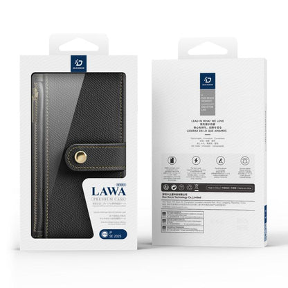 For iPhone 16e DUX DUCIS Lawa Series 2 in 1 Wallet Zipper Detachable MagSafe Phone Case with Lanyard(Black) - iPhone 16e Cases by DUX DUCIS | Online Shopping UK | buy2fix