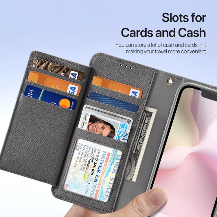 For iPhone 16e DUX DUCIS Lawa Series 2 in 1 Wallet Zipper Detachable MagSafe Phone Case with Lanyard(Grey) - iPhone 16e Cases by DUX DUCIS | Online Shopping UK | buy2fix