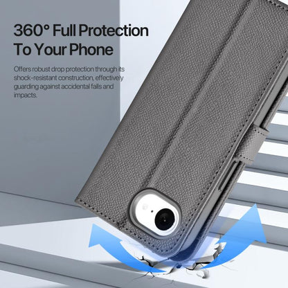 For iPhone 16e DUX DUCIS Lawa Series 2 in 1 Wallet Zipper Detachable MagSafe Phone Case with Lanyard(Grey) - iPhone 16e Cases by DUX DUCIS | Online Shopping UK | buy2fix