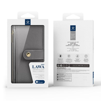 For iPhone 16e DUX DUCIS Lawa Series 2 in 1 Wallet Zipper Detachable MagSafe Phone Case with Lanyard(Grey) - iPhone 16e Cases by DUX DUCIS | Online Shopping UK | buy2fix