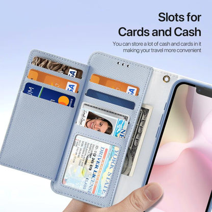 For iPhone 16e DUX DUCIS Lawa Series 2 in 1 Wallet Zipper Detachable MagSafe Phone Case with Lanyard(Light Blue) - iPhone 16e Cases by DUX DUCIS | Online Shopping UK | buy2fix